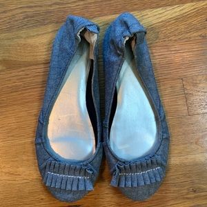 Gap Denim Ruffle Ballet Flats
